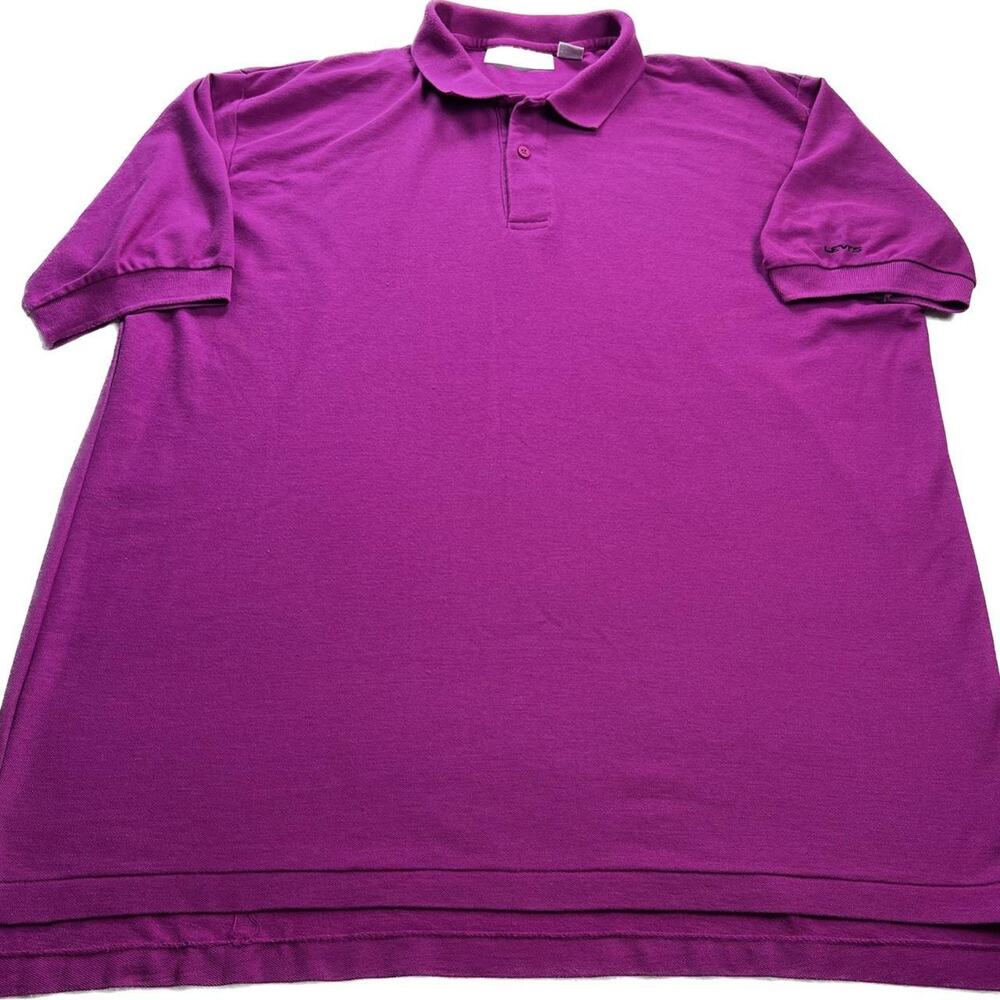Levi’s vintage fuchsia short sleeve polo men’s shirt size 2XLT